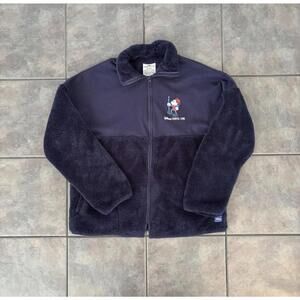 Disney Cruise Line Alaska Spirit Jersey Jacket Zipped Navy Fuzzy Small Child